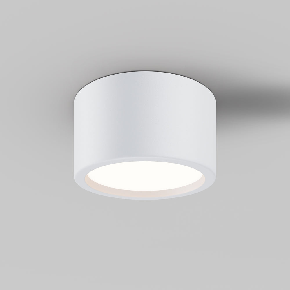 Version blanche mate du luminaire, éclairage diffus projeté vers le bas