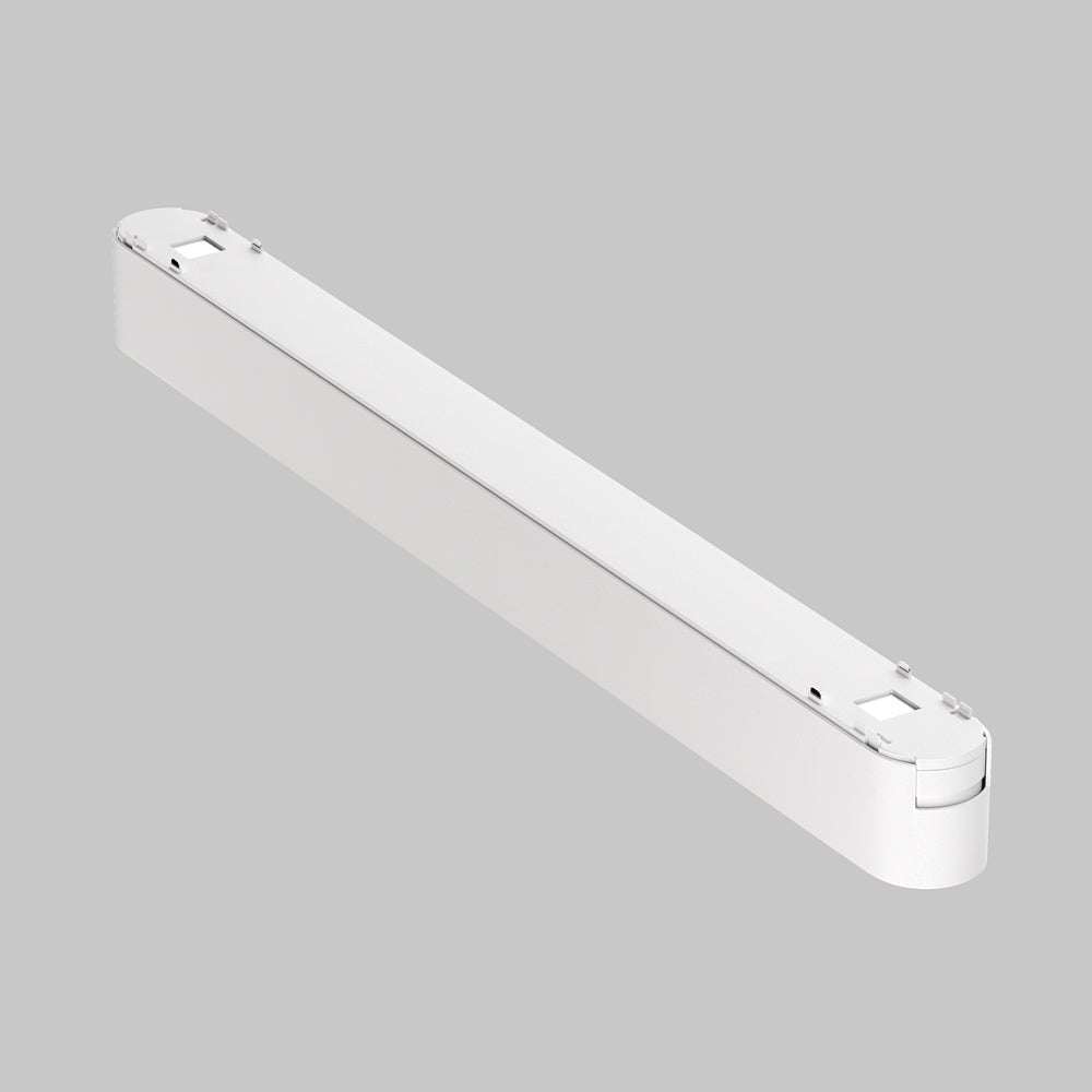 Vue de dessus du profil montrant les clips et connecteurs pour rail