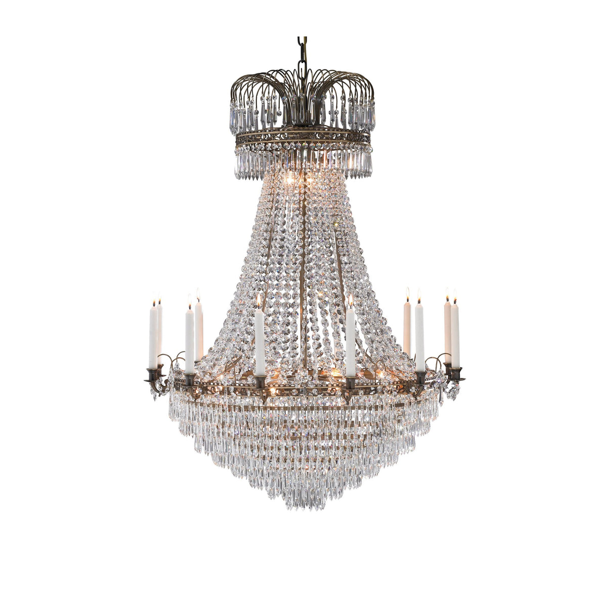 Lustre Läckö en laiton vieilli et cristal