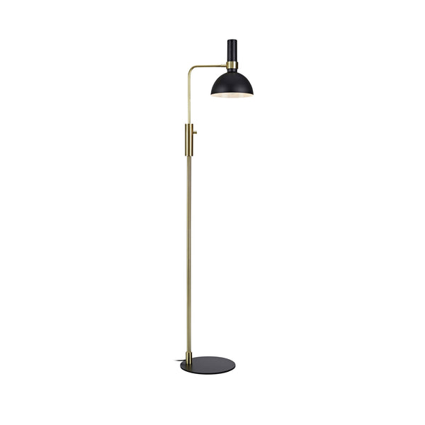 Lampadaire Larry noir et laiton brossé