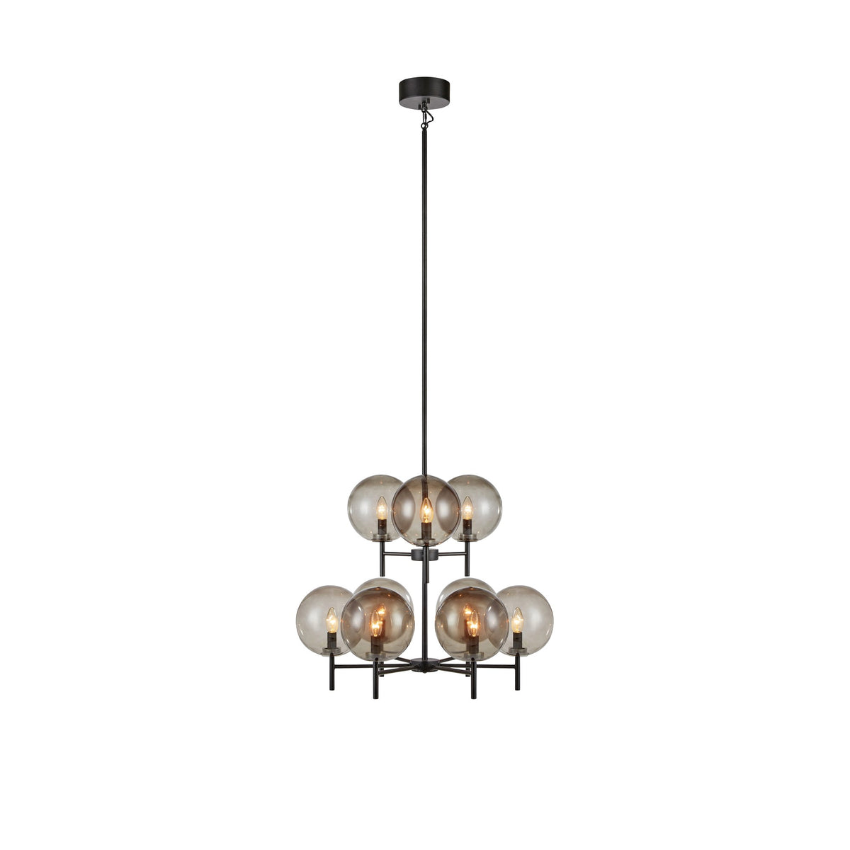 Lustre Crown 9 lumières en verre