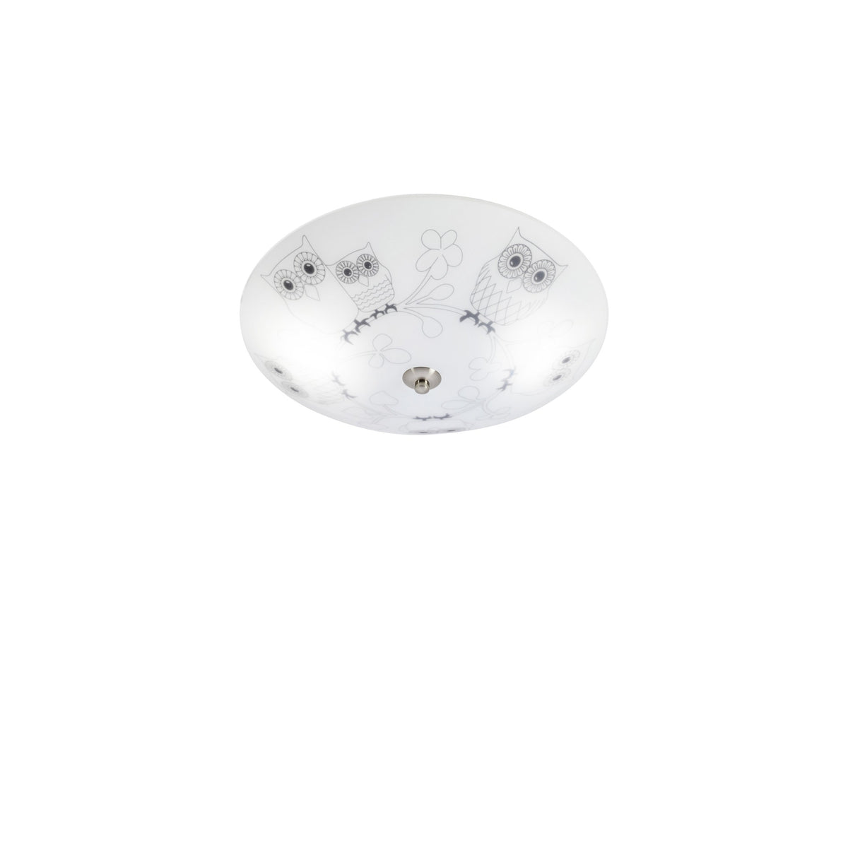 Plafonnier Ugglarp 2 lumières en verre blanc et noir 39 cm