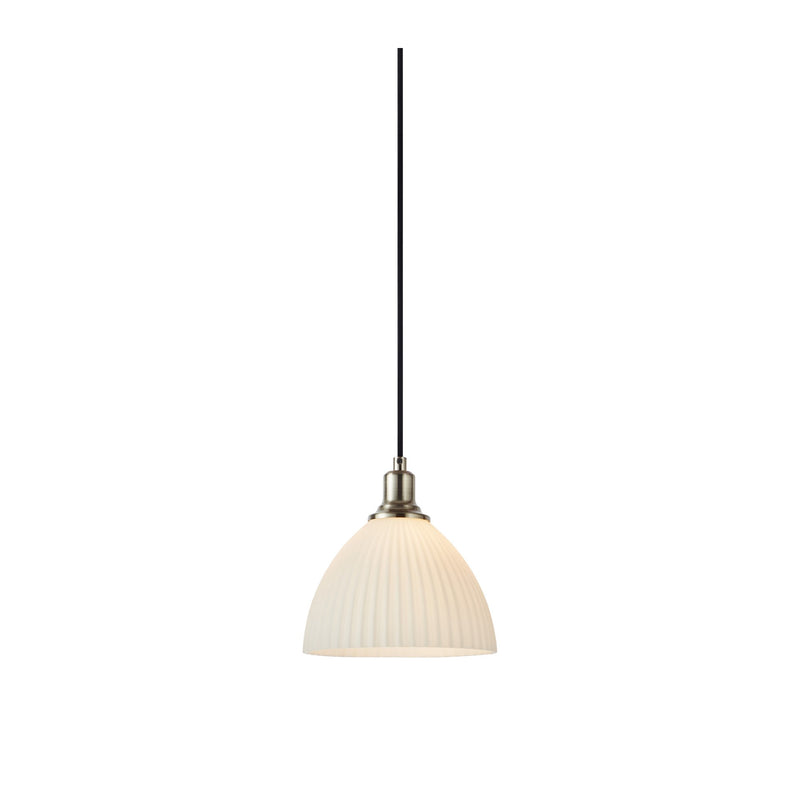 Suspension de fenêtre Ro en nickel satiné et verre blanc 18 cm