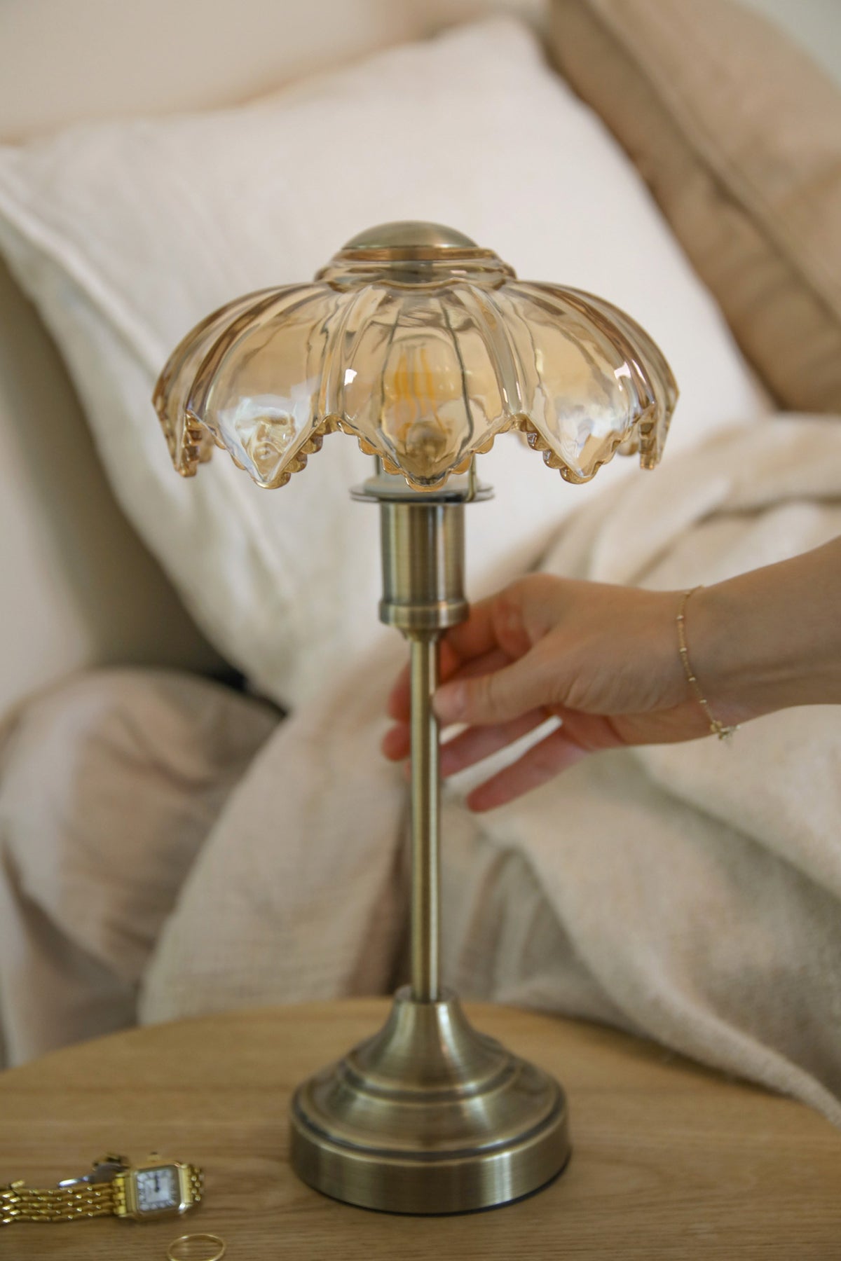 Lampe sans fil Kurage en verre