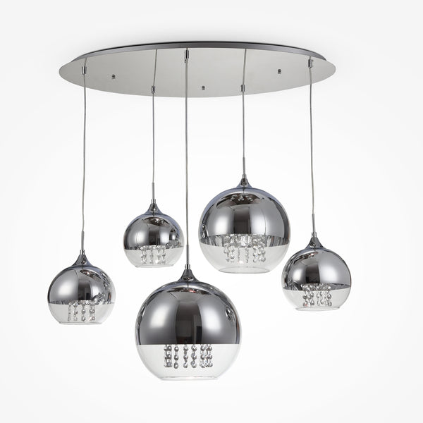 Fermi silver pendant light