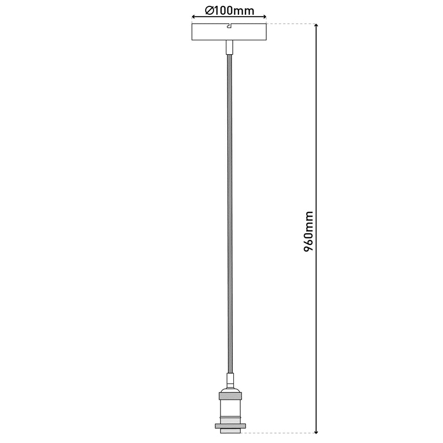 Suspension Ontario laiton, H 85 cm