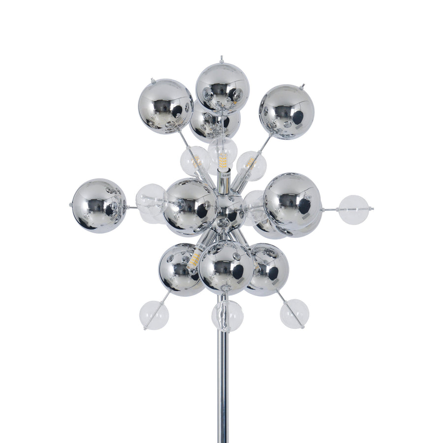 Lampadaire Explosion chromé, verre