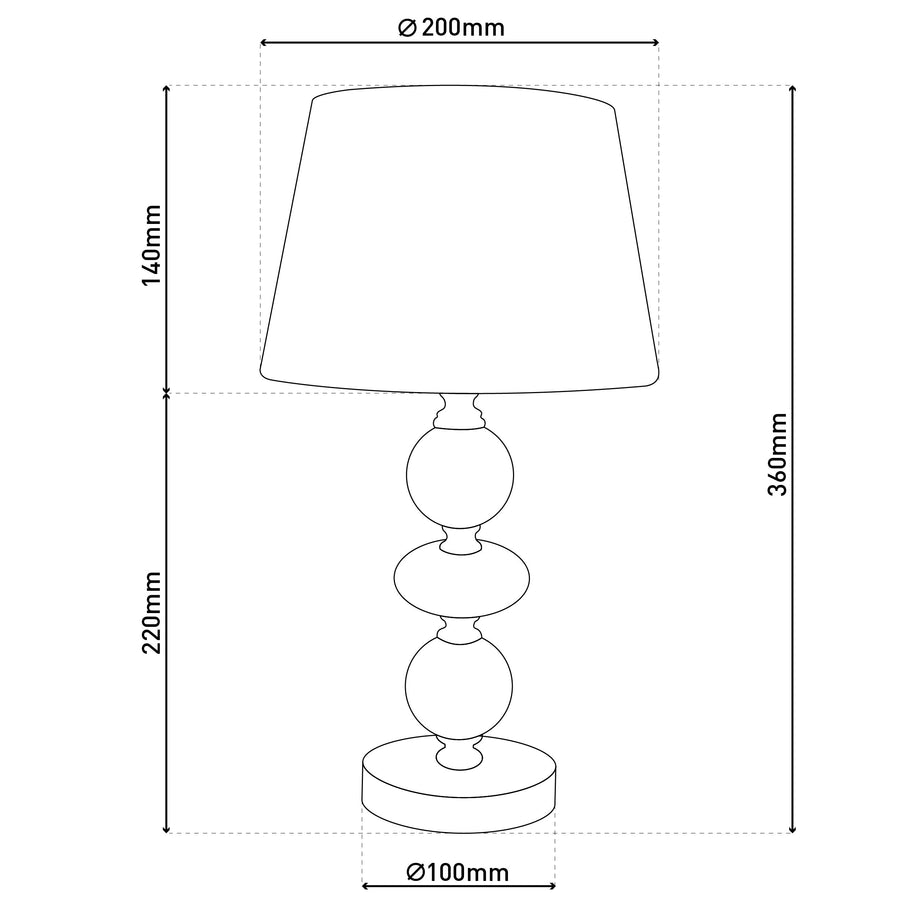 Lampe à poser Araga grise, tissu