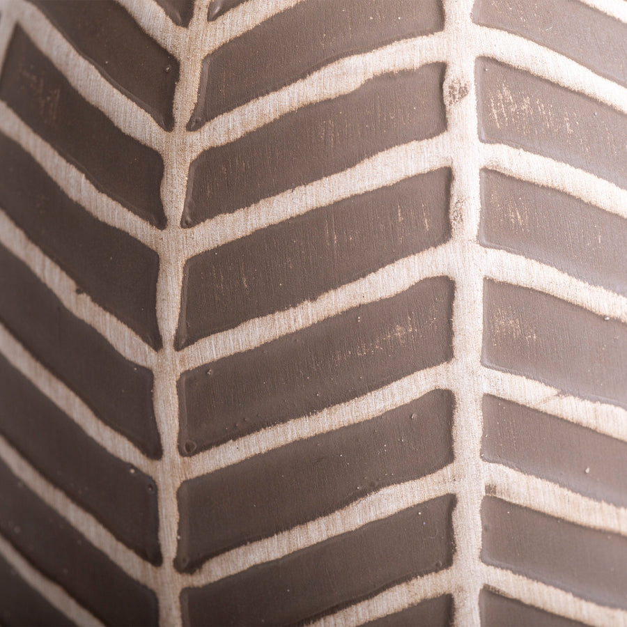 Lampe à poser Folio marron, tissu