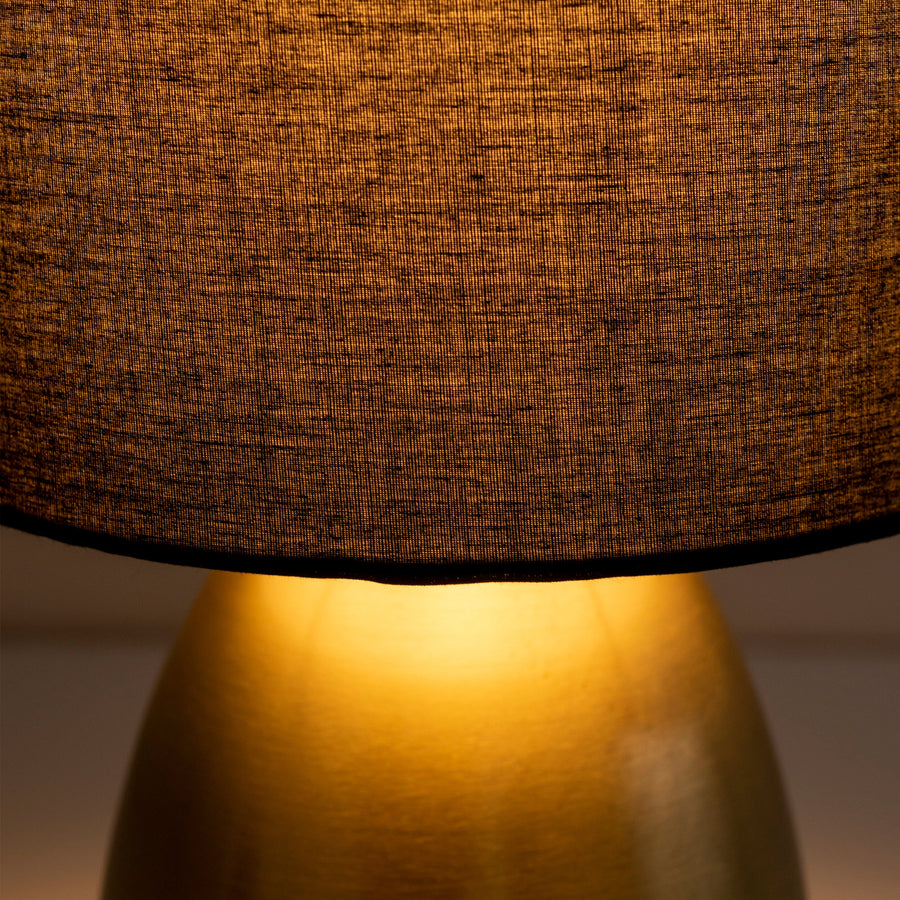 Lampe à poser Aurum dorée, tissu