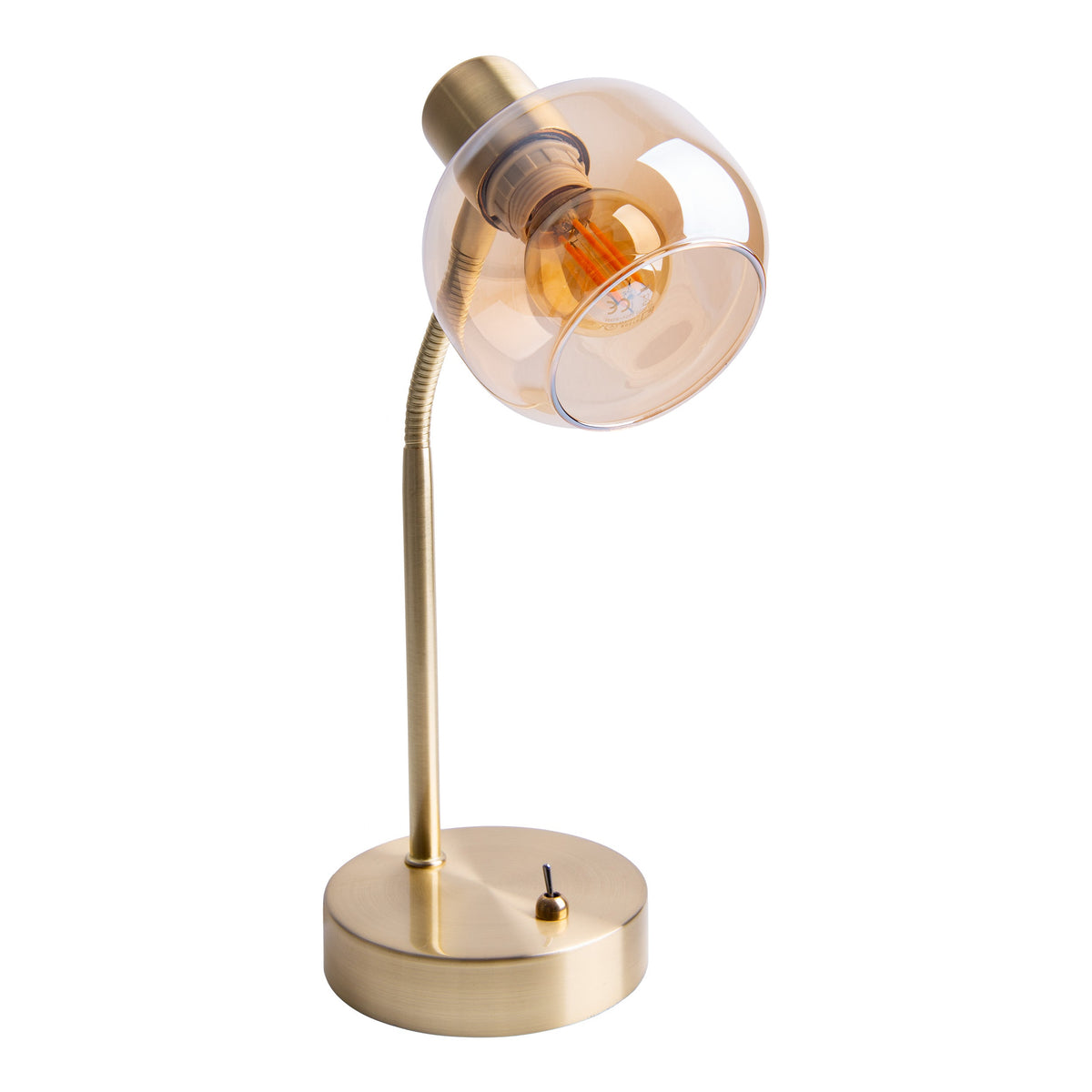 Lampe à poser Libby laiton, verre