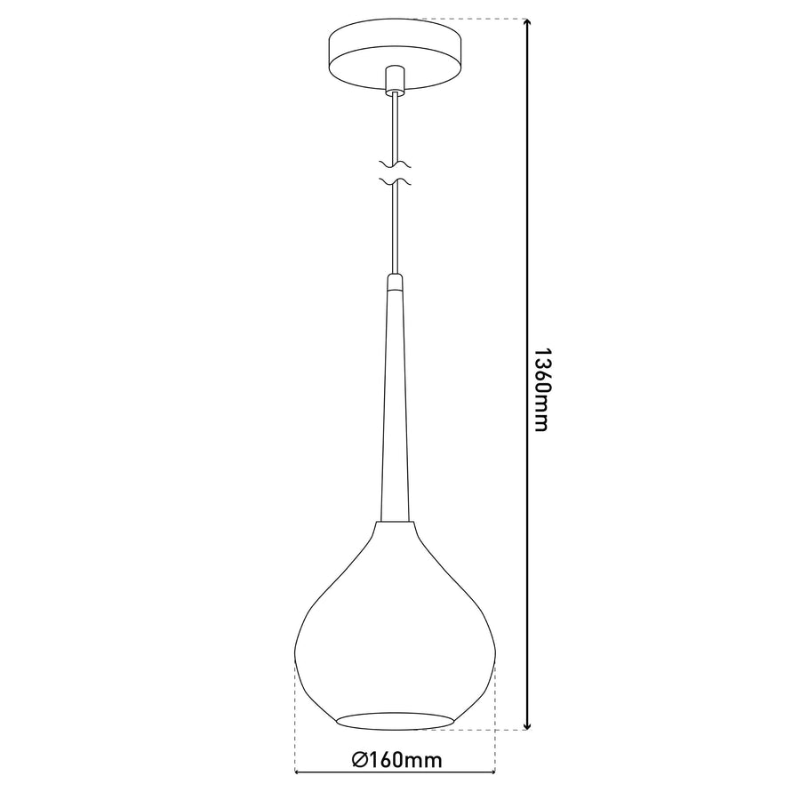 Suspension Vaso anthracite, verre, H 17 cm