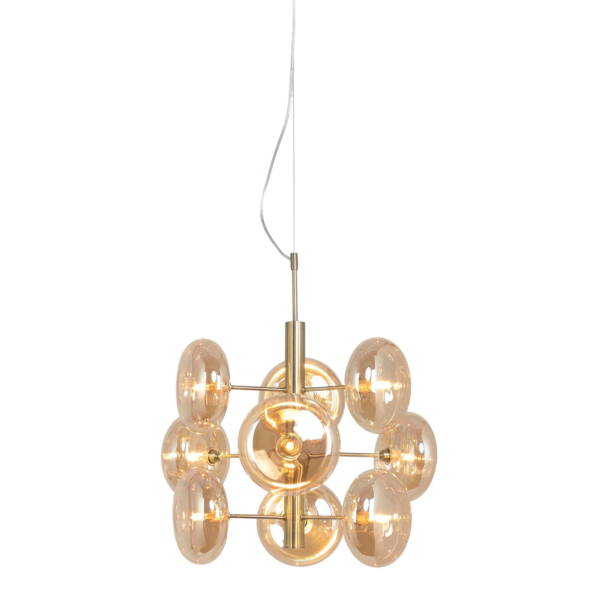 Suspension Orion ambrée, verre