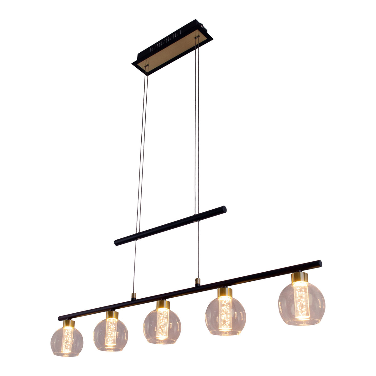 Suspension Brass noire, verre