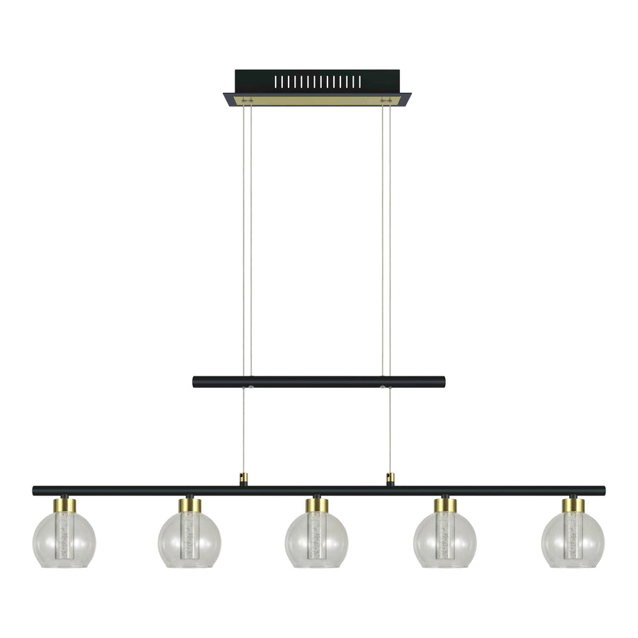 Suspension Brass noire, verre
