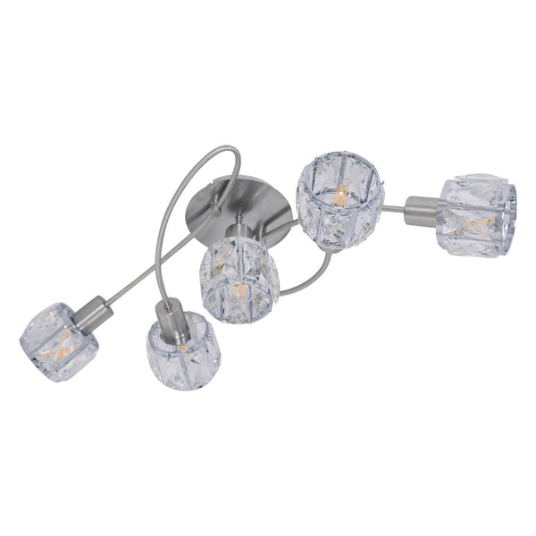 Plafonnier Josefa transparent, verre, L 61 cm