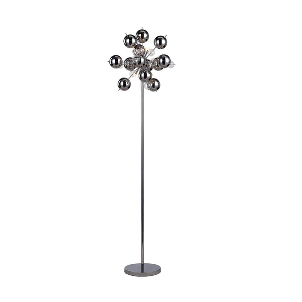Lampadaire Explosion chromé, verre