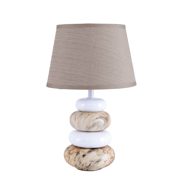 Lampe à poser Stoney marron, tissu (3179314)