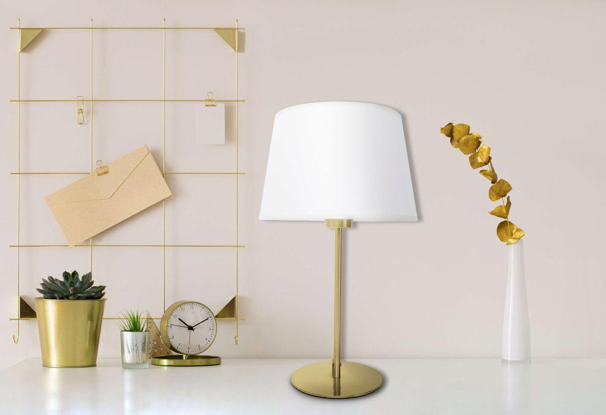 Lampe à poser Bologna laiton, tissu