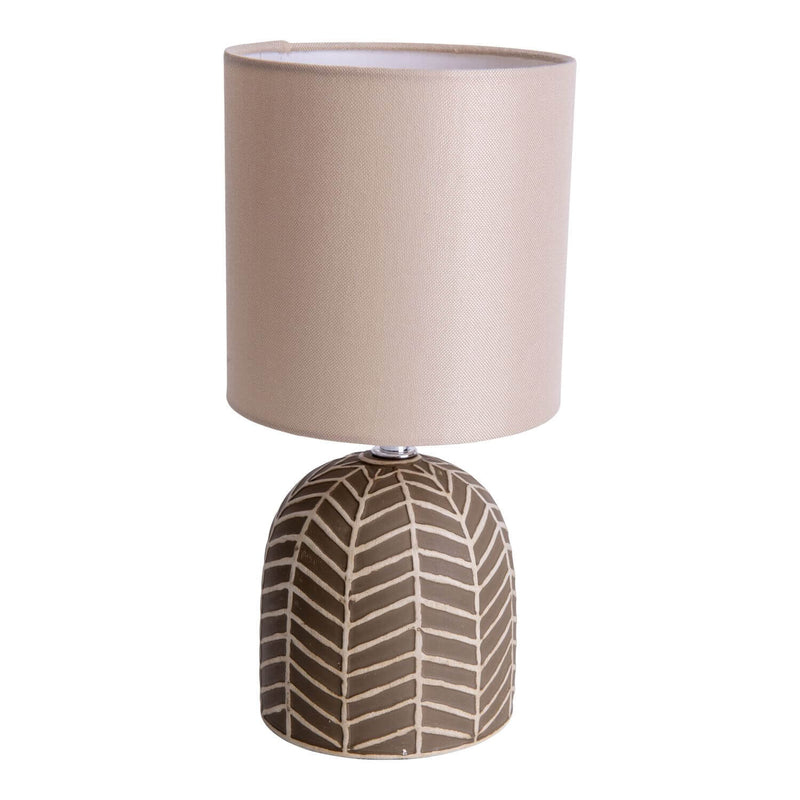 Lampe à poser Folio marron, tissu