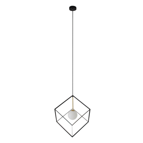 Suspension Cadre noire, verre