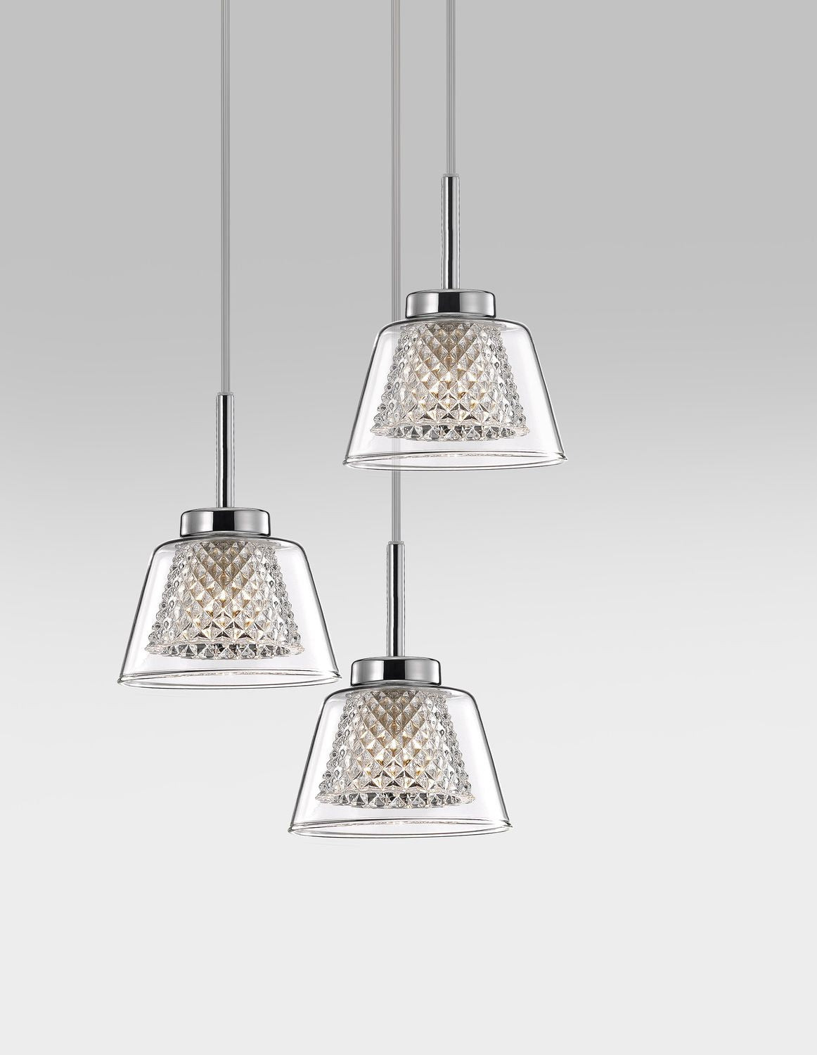 Suspension Boccale chromée, verre