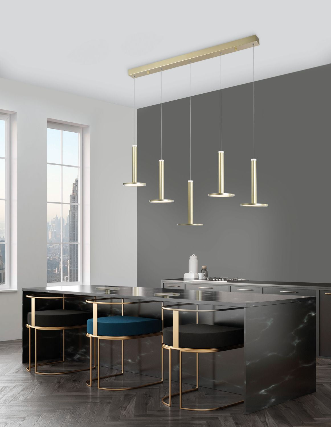 Suspension Palencia laiton, H 150 cm (1703301203)