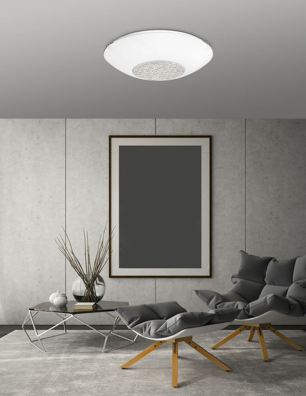 Plafonnier ERA 2 lumières blanc, cristal