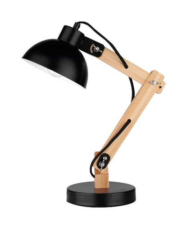 Lampe à poser Lila noire, bois