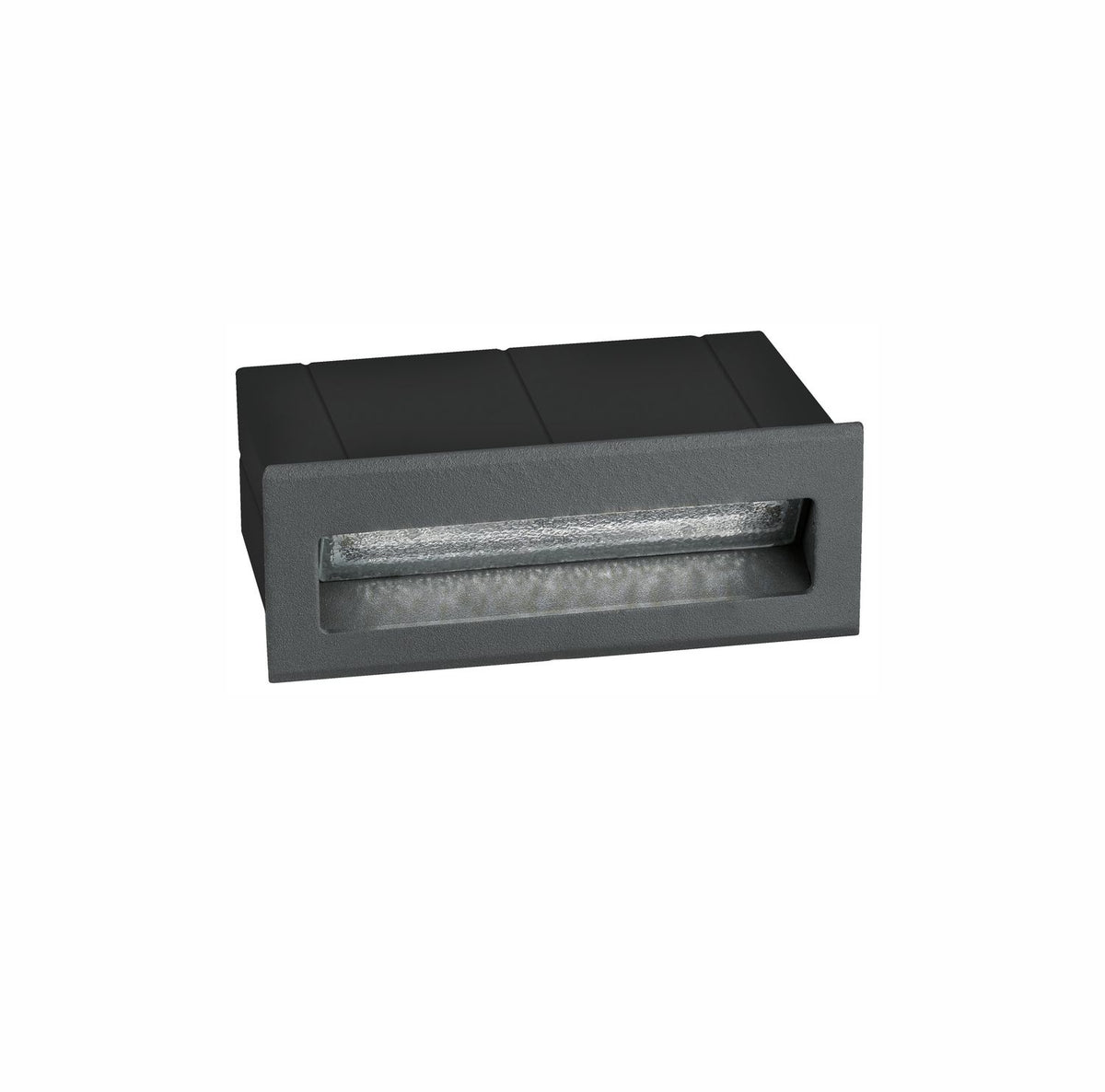 Produit seul vu de trois quarts sur fond blanc, façade anthracite et diffuseur strié