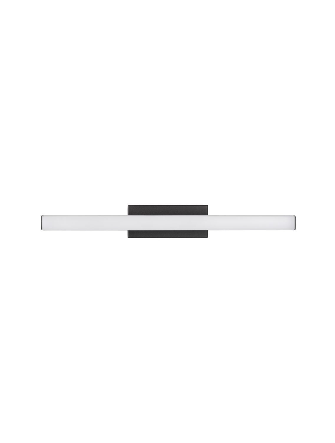 Vue de face du bandeau lumineux noir et blanc sur fond blanc neutre