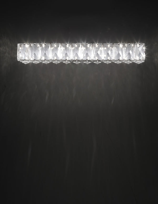 Applique murale Corona chromée, cristal