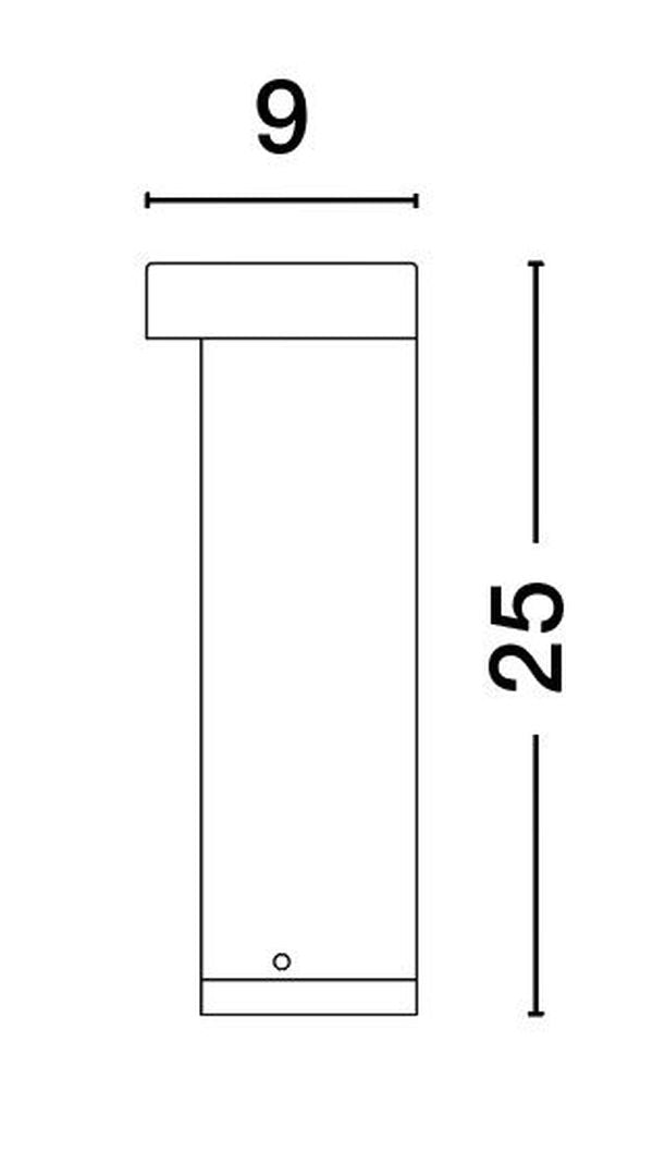 Borne extérieure Tien noire, verre, H 25 cm