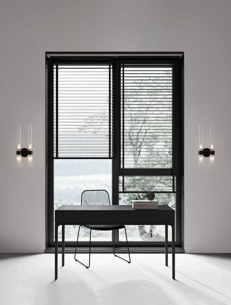 Applique murale Century 4 lumières noire, verre