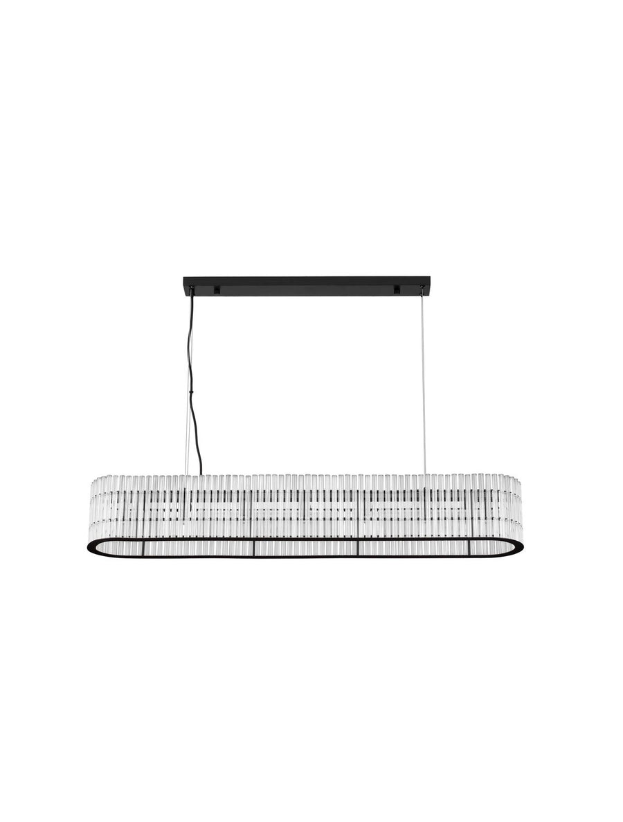 Suspension Barok 7 lumières noire, verre
