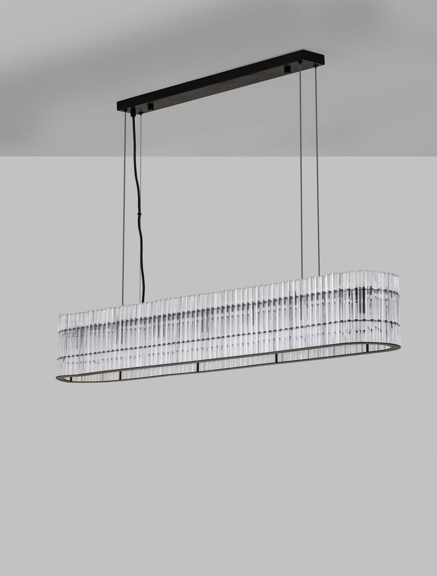 Suspension Barok 7 lumières noire, verre
