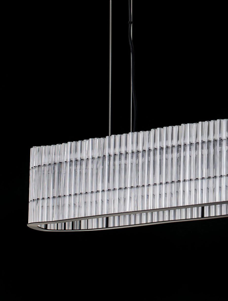 Suspension Barok 7 lumières noire, verre