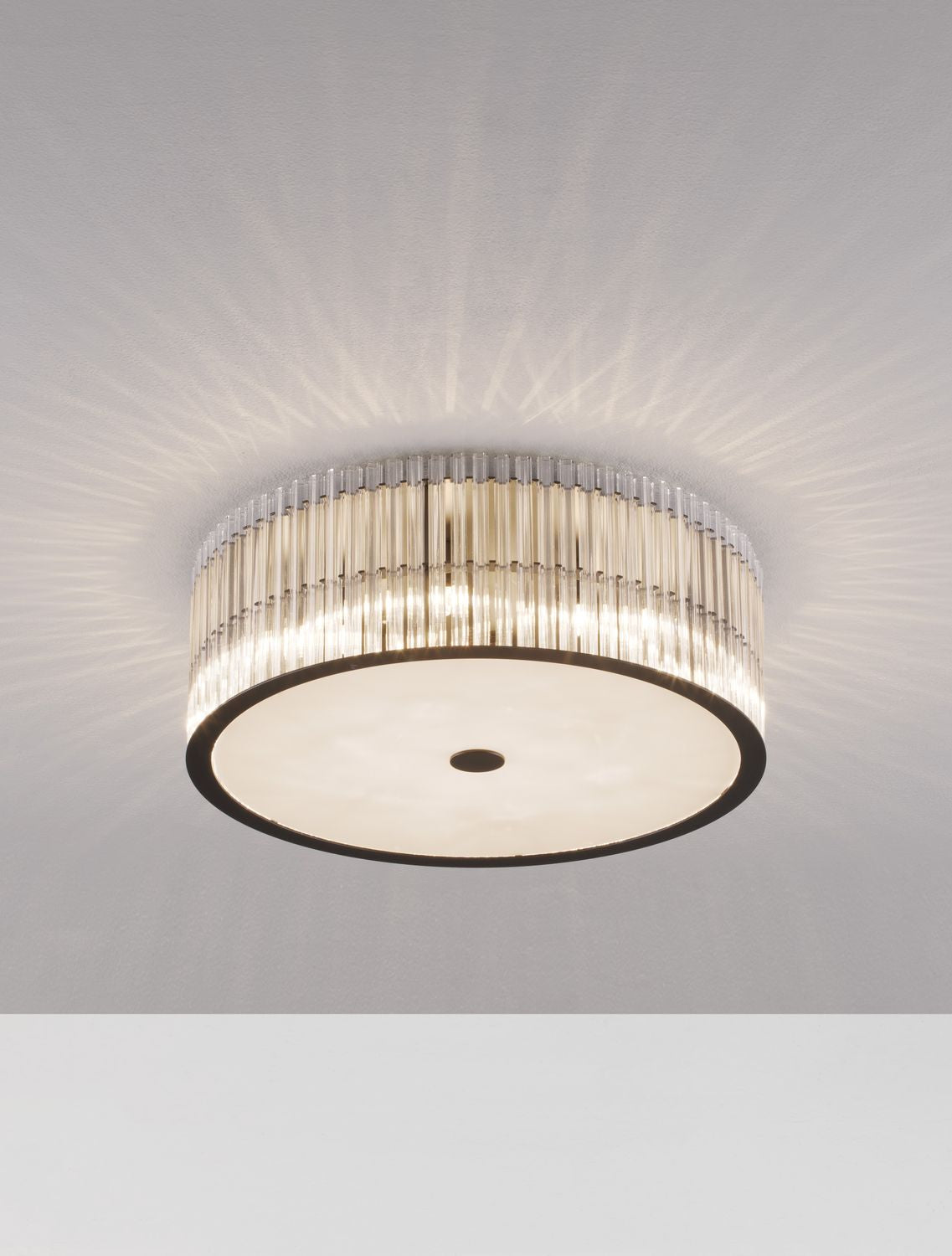 Plafonnier Barok 6 lumières noir, verre