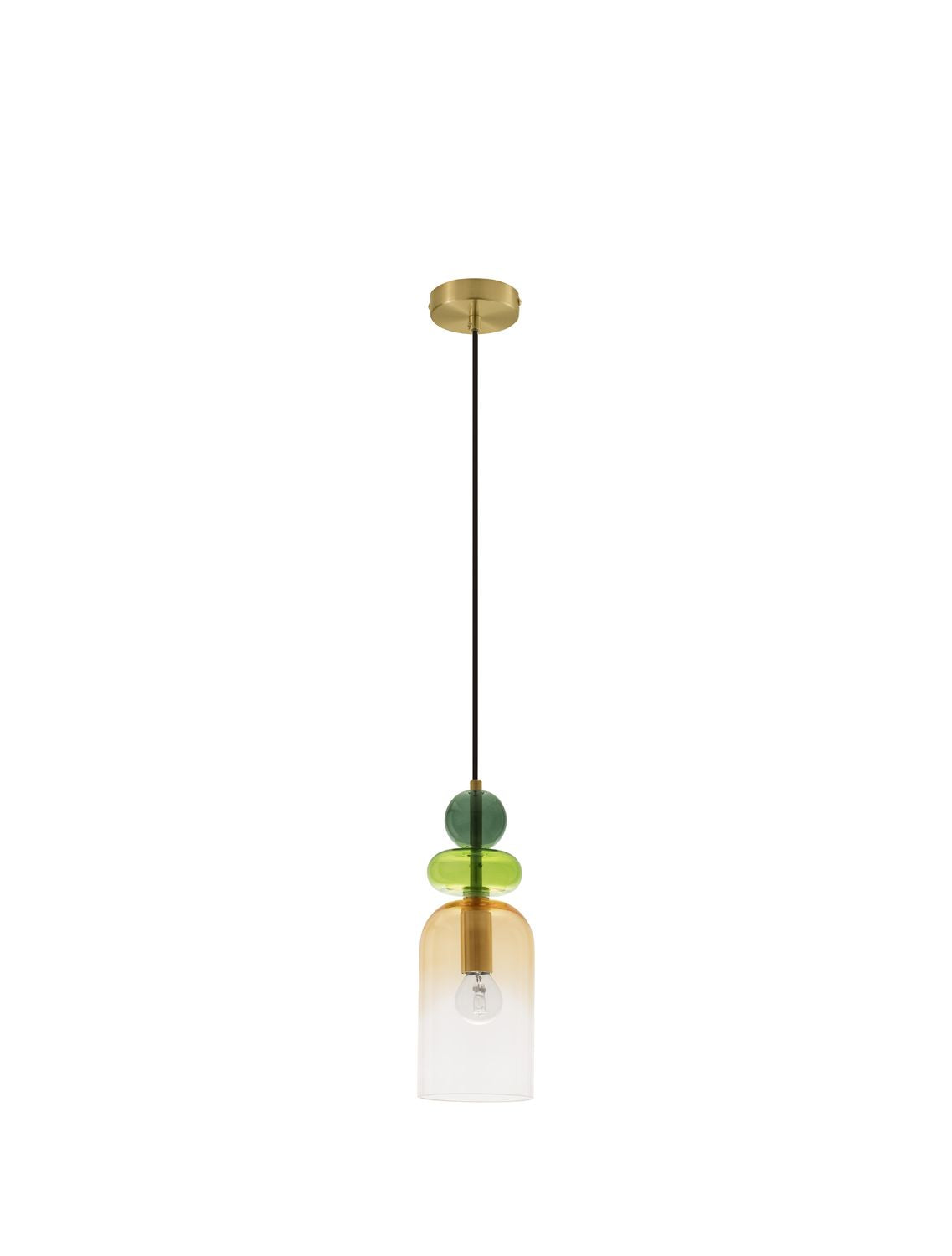 Suspension Murano dorée, verre, H 184 cm