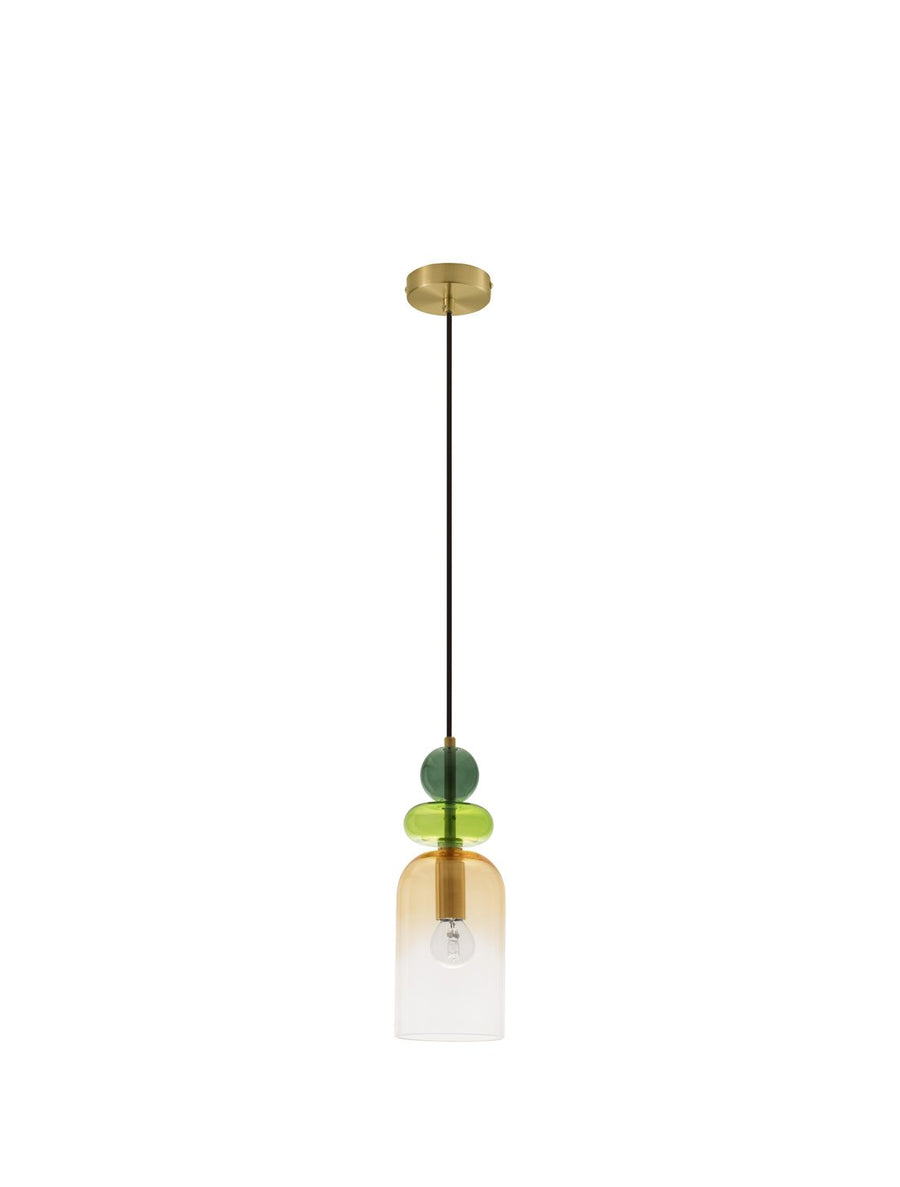 Suspension Murano dorée, verre, H 184 cm