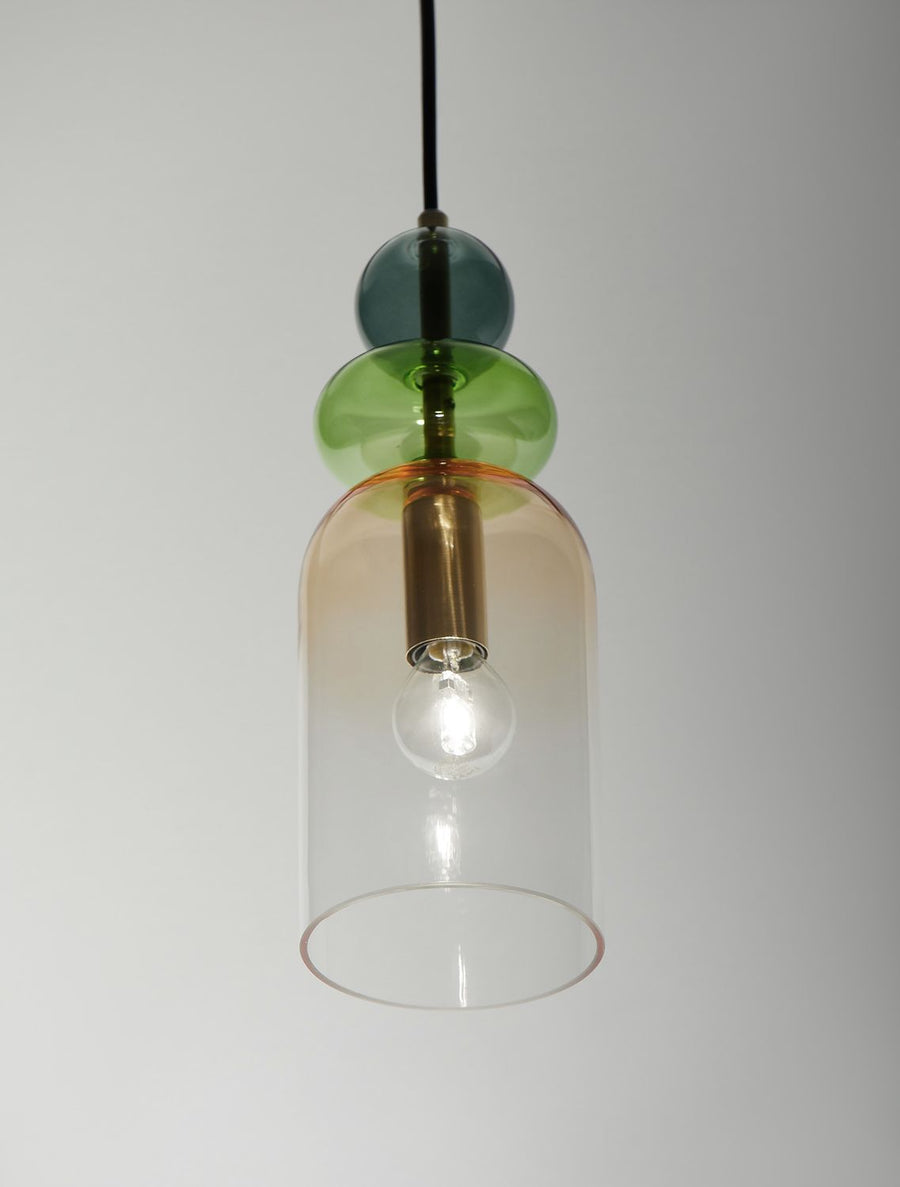 Suspension Murano dorée, verre, H 184 cm