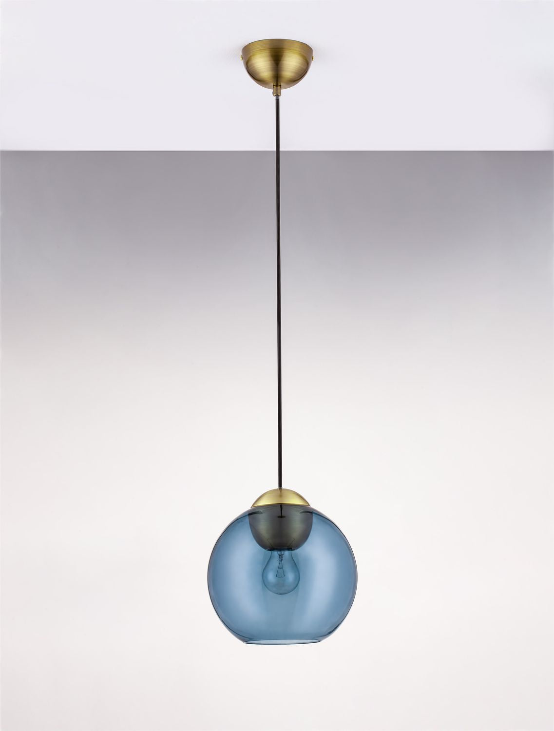 Suspension Midori dorée et bleu, verre