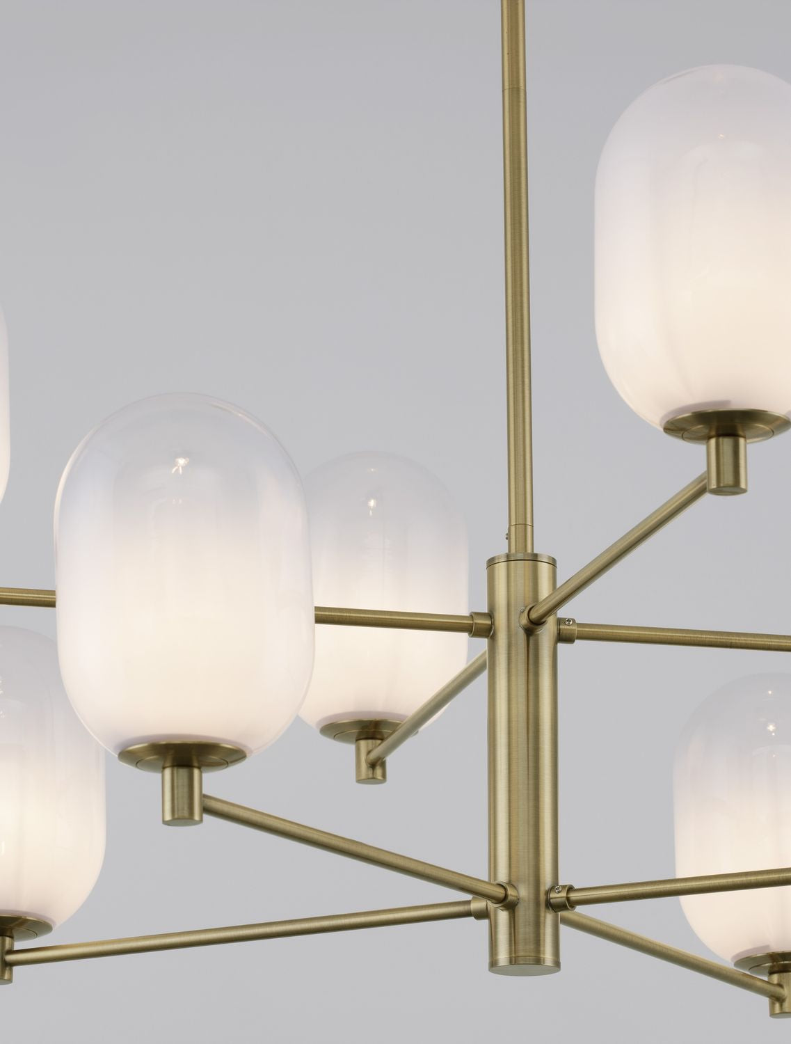 Suspension Balor 8 lumières dorée, verre