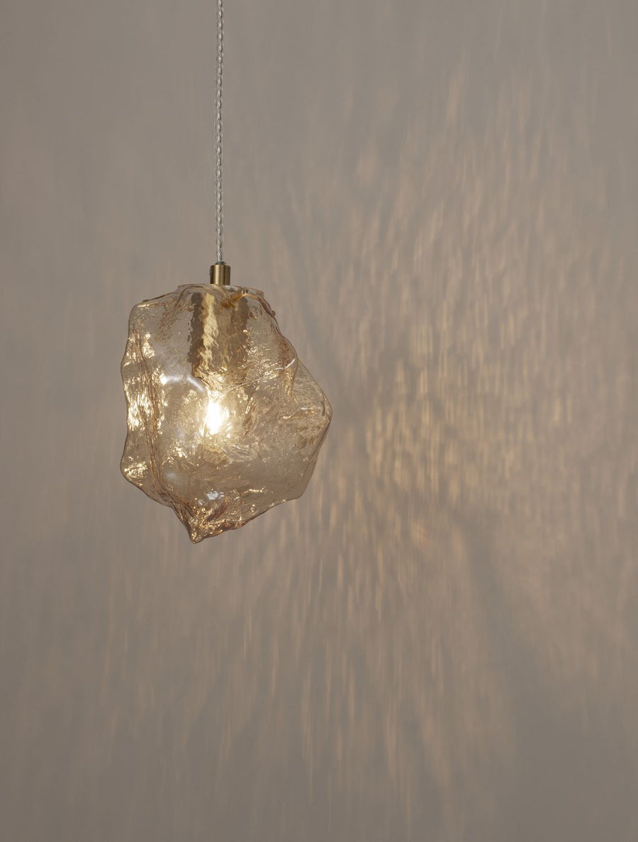 Suspension Odelle dorée, verre