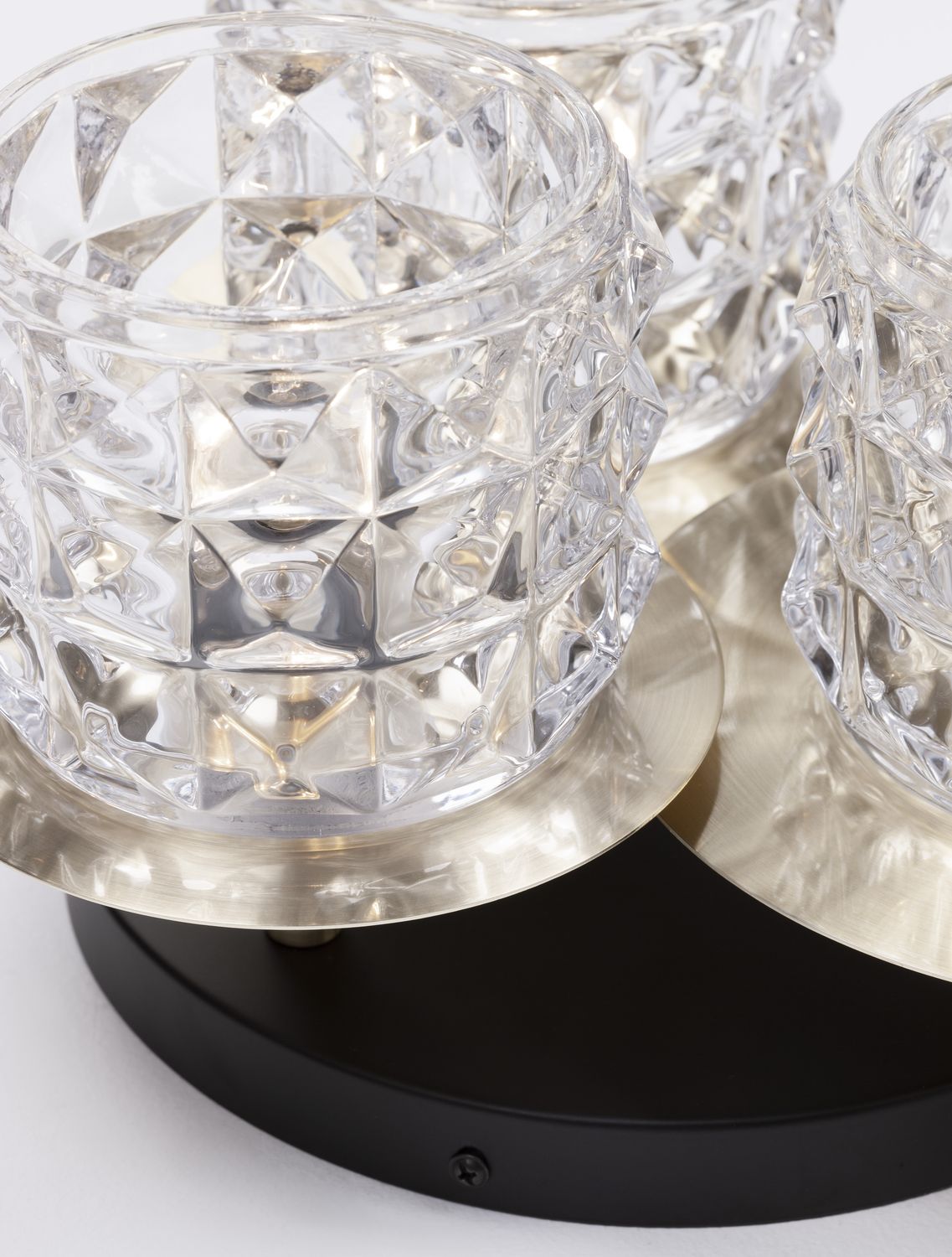 Plafonnier Lawan 3 lumières doré, cristal