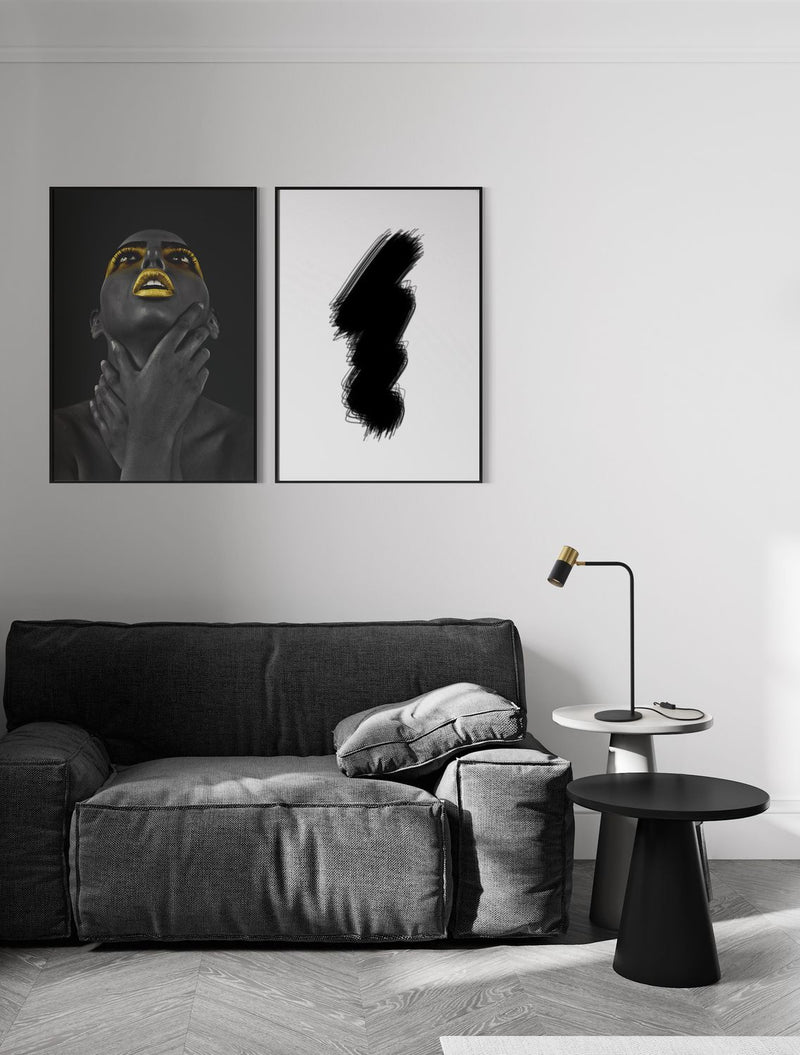 Lampe à poser Pongo noire, H 55 cm