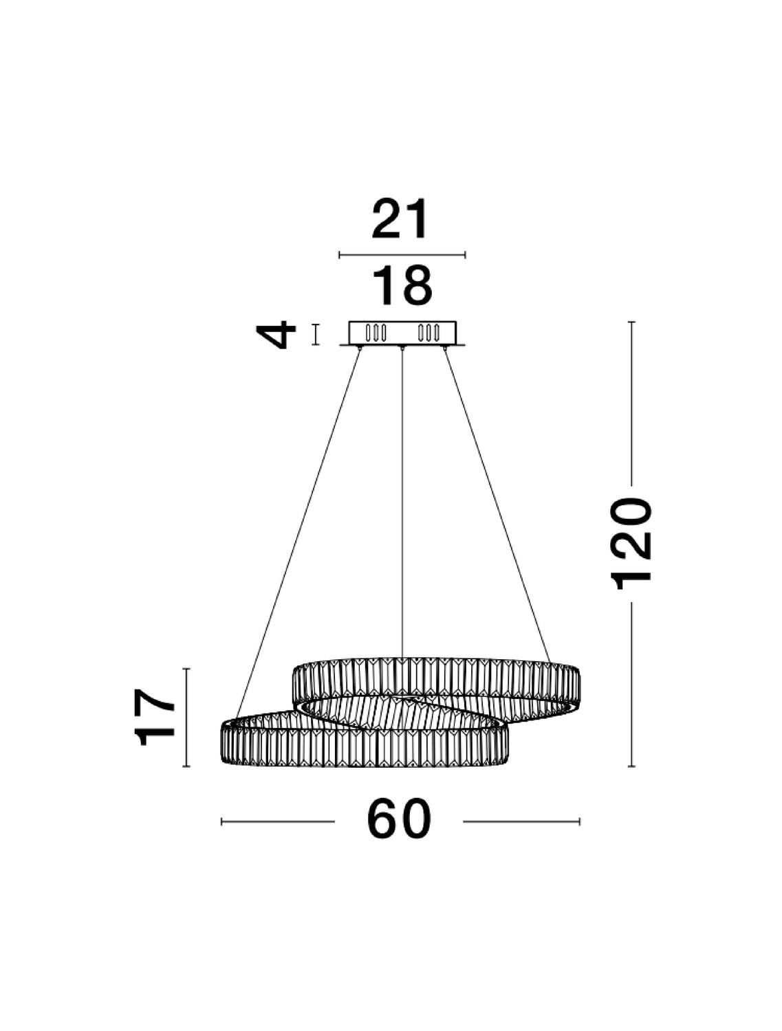 Suspension Conceto chromée, cristal (9019720)