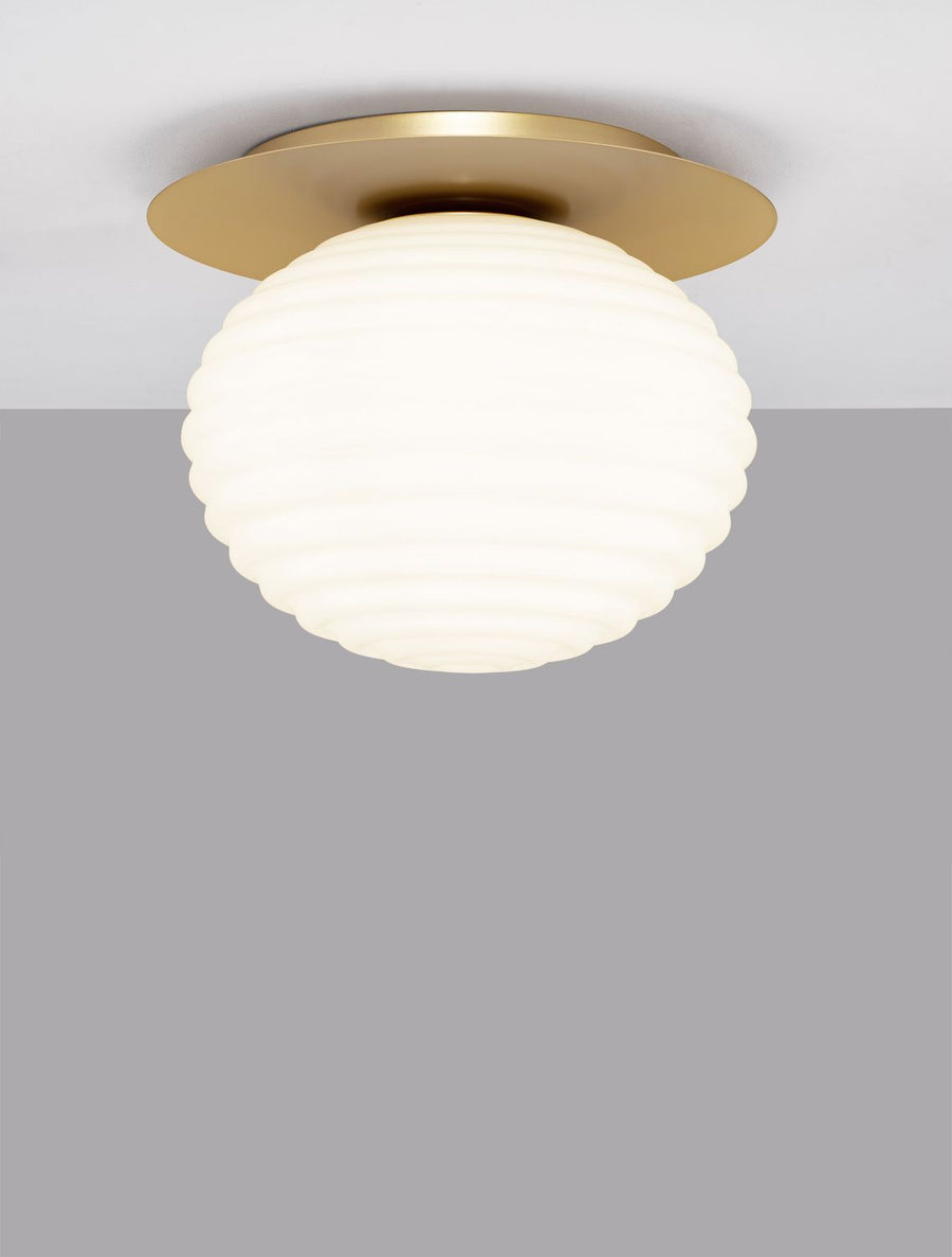 Plafonnier Allen doré, verre, Ø 35 cm