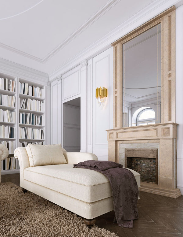 Applique murale Grane 2 lumières dorée, cristal