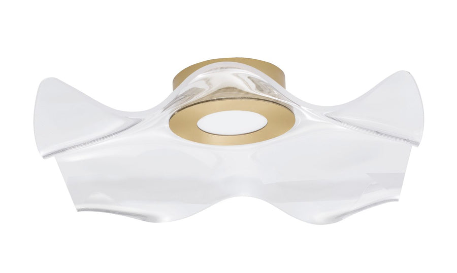 Luminaire présenté de profil sur fond blanc, dévoilant sa silhouette ondulée